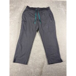 FIGS High Waisted Yola Skinny Scrub Pants Graphite Gray Size XL Petite Cargo